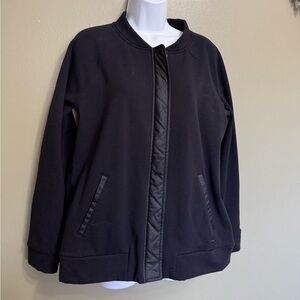 Athleta black bomber jacket, Black, Size L